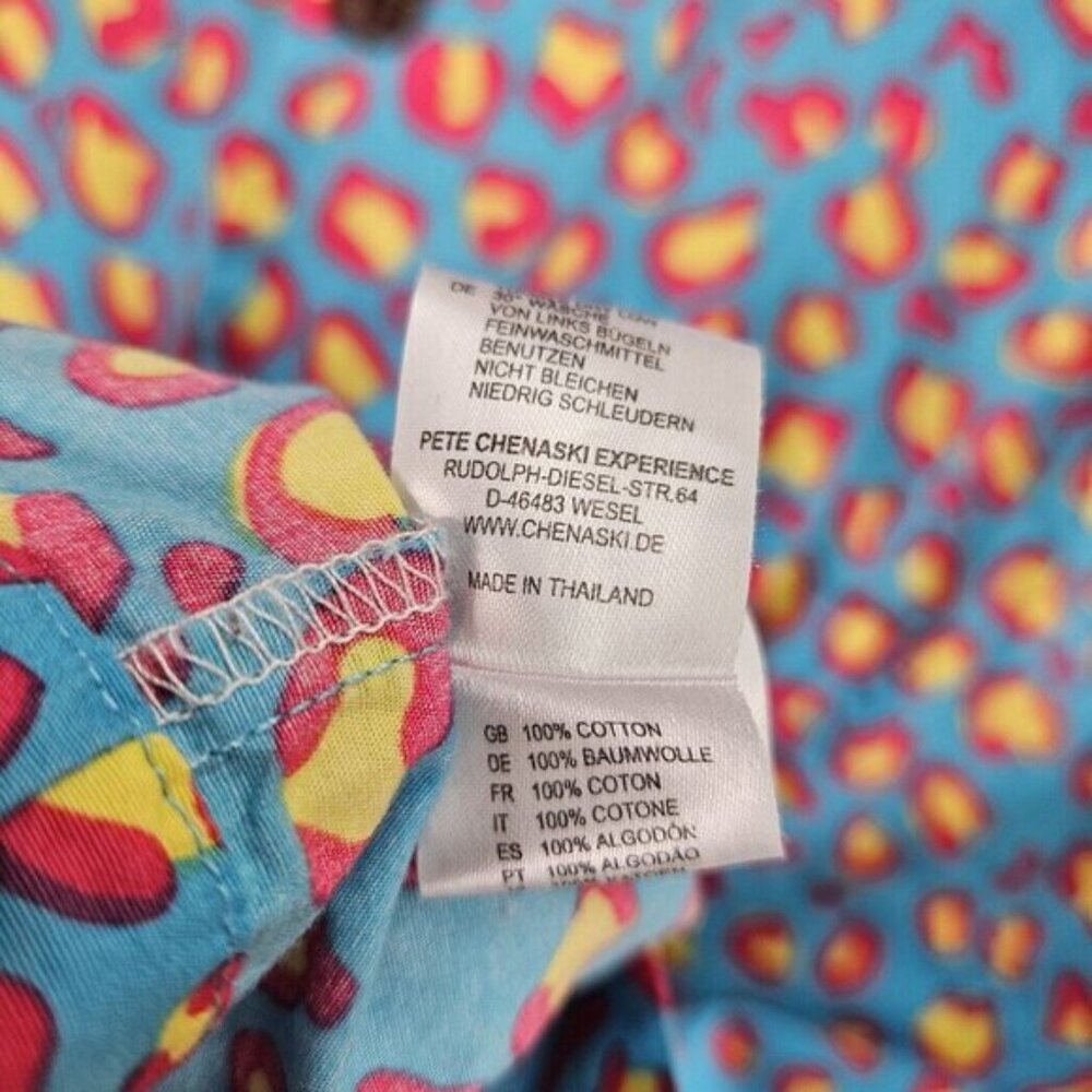 chenaski Shirt Cool Retro Style Pattern 60s 70s Look Funky Button-Down Mens Sz M - Picture 8 of 10